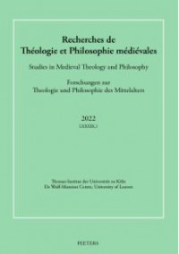 Recherches De Theologie Et Philosophie Medievales